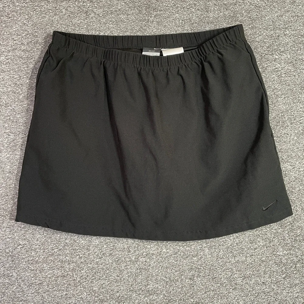 Nike Skort Dri-FIT Womens M 8-10 Black Athleti Tennis Golf Running